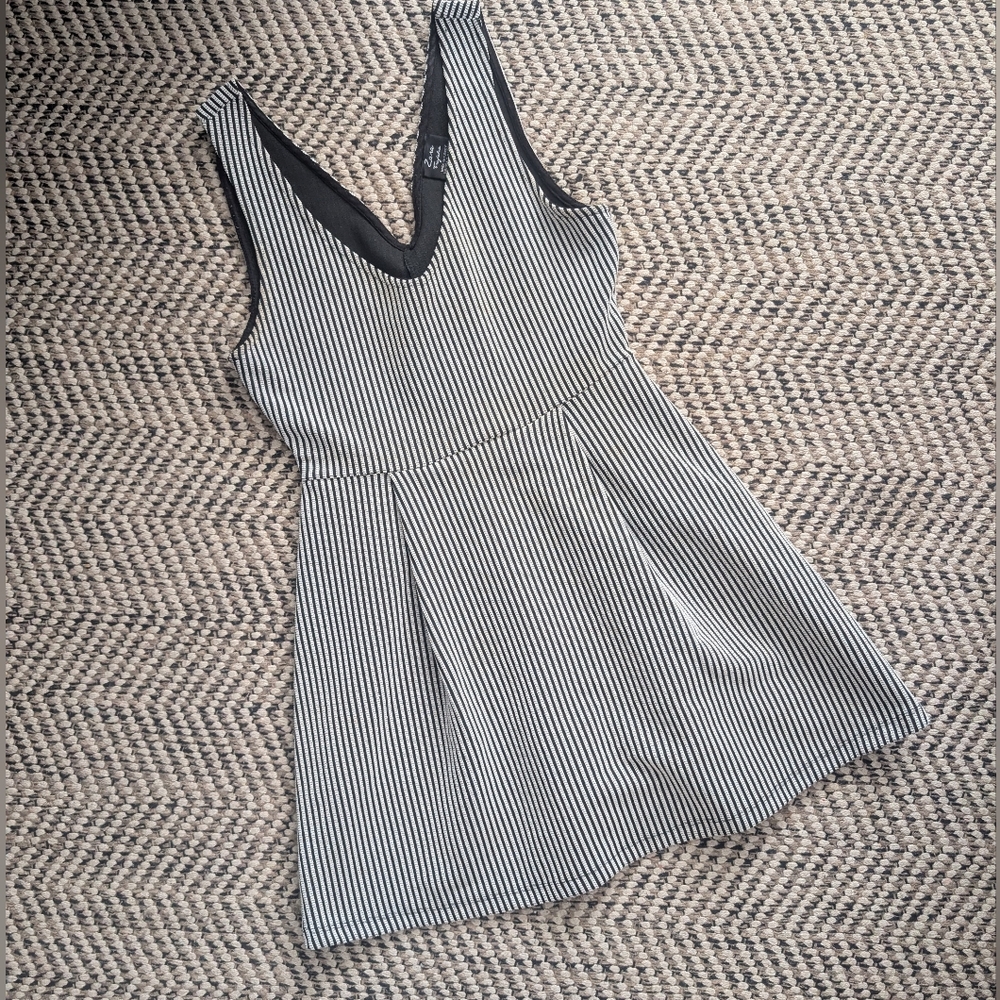 Zara Mini Dress - Striped And Ribbed